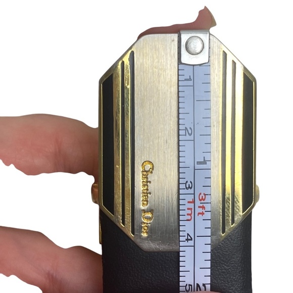 CHRISTIAN DIOR Vtg Women’s Reversible Adjustable Belt Gold Silver Buckle Size 34 - Picture 14 of 14